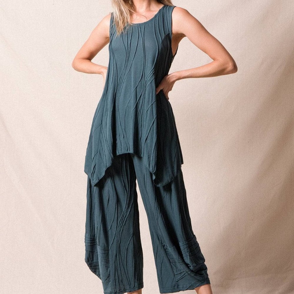 NWT Windhorse Jaya Asymmetric Sleeveless Tunic Beige L/XL